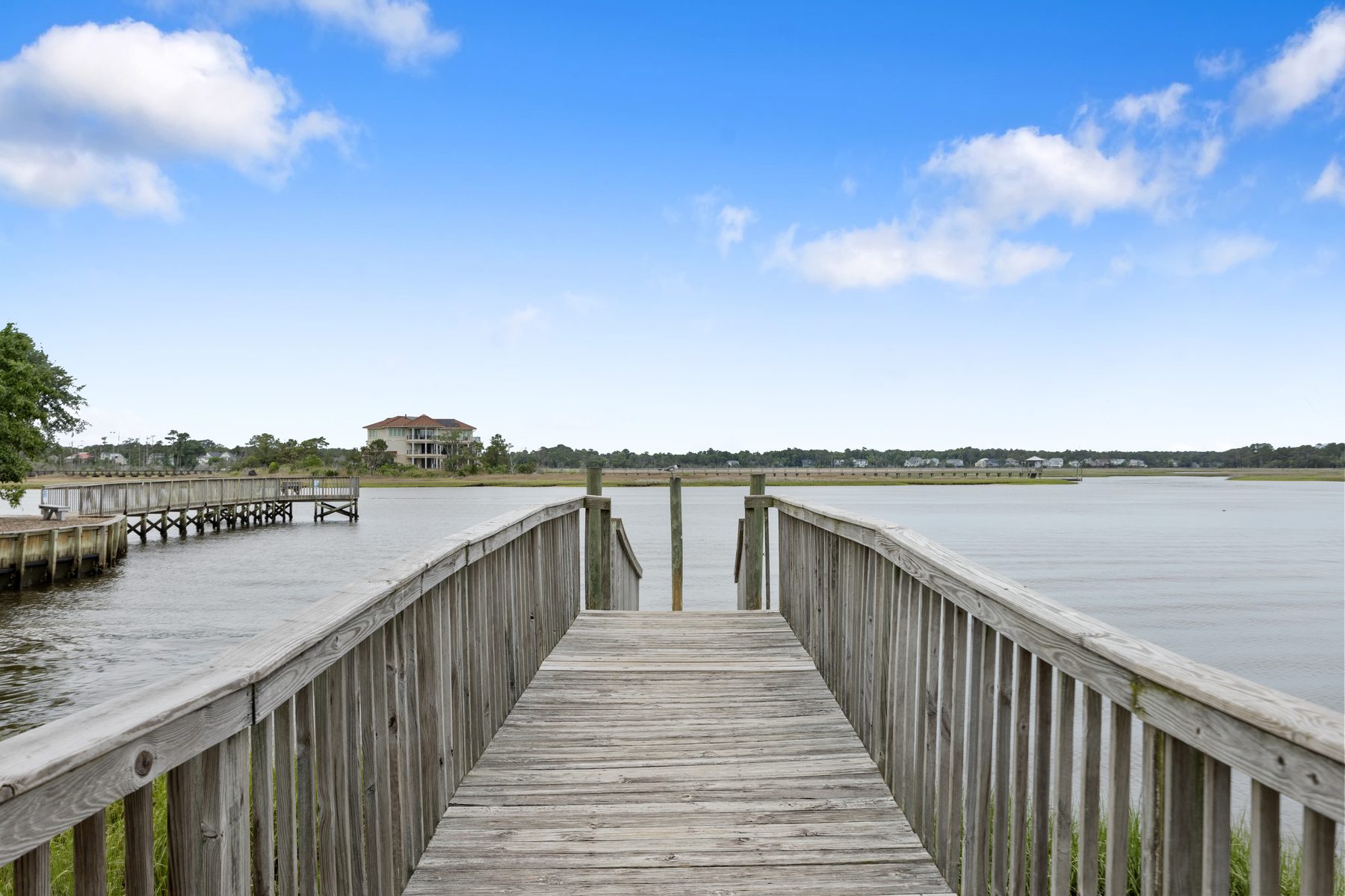 Dock on the marsh at Oak Island
